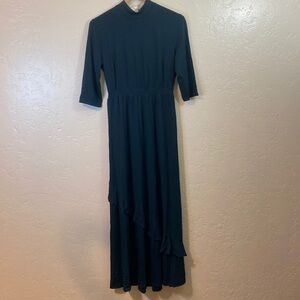Only Hearts NYC Helena Stuart 3/4 Sleeves Hunter Green Maxi Dress Size: S